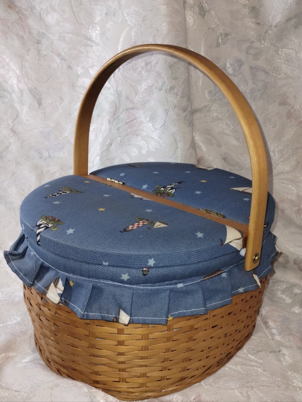 Nautical Sewing Basket Vintage.